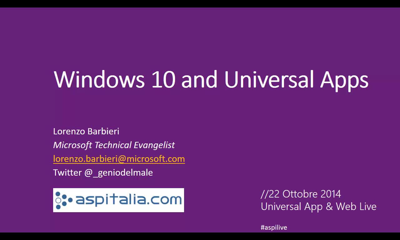 #universalapp e ##windows10 (#universalapp & Web Live) https://aspit.co/ays di @_geniodelmale